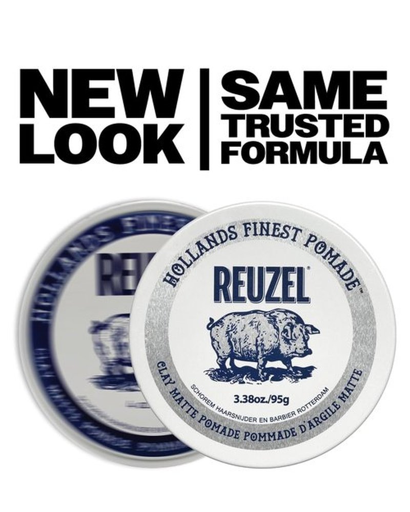REUZEL Clay Matte Pomade, Medium All Day Hold, Water Soluble Styling, Matte Finish and Flake Free, Easy To Wash Out, For All Hair Types