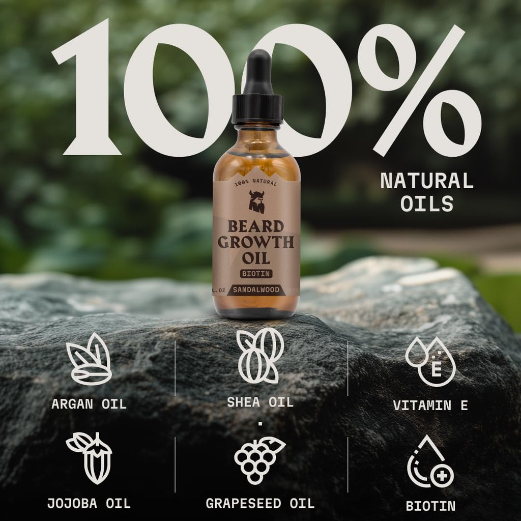 Striking Viking Beard Growth Oil with Applicator - 2 Fl Oz, Sandalwood