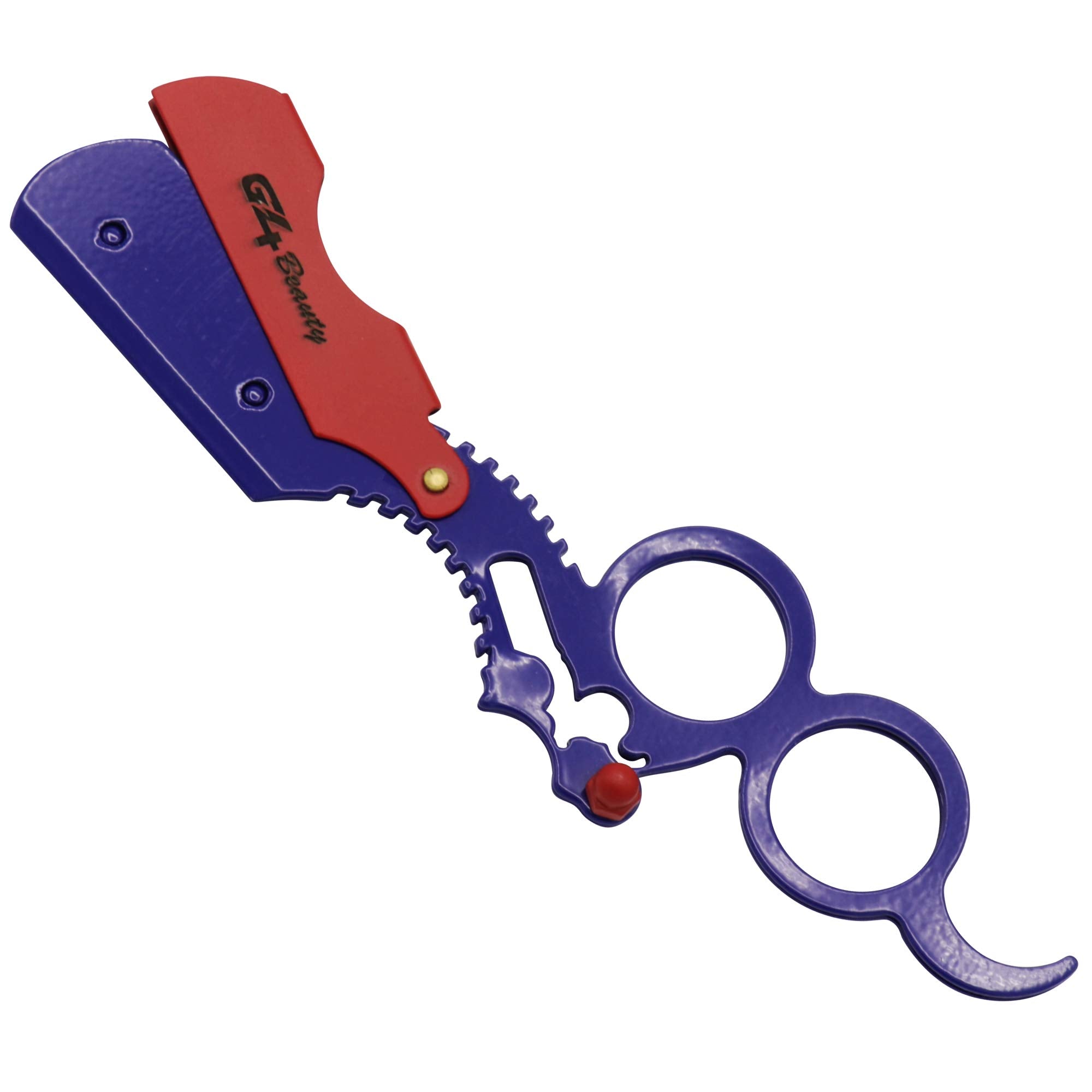 G4 Vision Universal Replaceable Half Blade Straight Razor with 100 blades, Professional Double Ring Barber Single Edge Shave Razor (Blue)