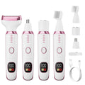 Electric Razor for Women 4-in-1 Bikini Trimmer & Body Shaver for Face, Legs, Underarms, Pubic Hair – Rechargeable Wet/Dry Painless Hair Removal with LED Display (White)