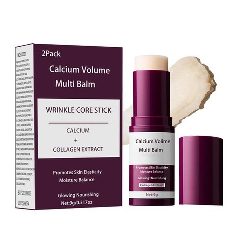 ONMYLOVIN 2-Pack Calcium Multi Balm Stick -Collagen Moisturizing Balm Stick for Face,Eyes & Neck, Anti-Wrinkle Eye Cream, Wrinkle Core Sticks For Firming Skin,Hydrating,Anti-aging