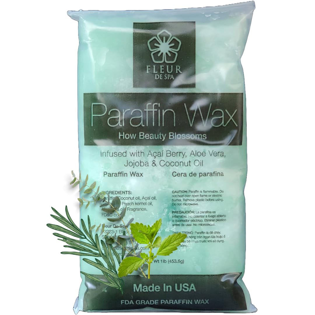 Paraffin Wax Refills 36lb Bulk by FLEUR DE SPA – Made in USA – Infused with Coconut & Jojoba Oils – Professional-Grade, Moisturizing & Soothing for Hands, Feet & Body – Spa & Salon Use