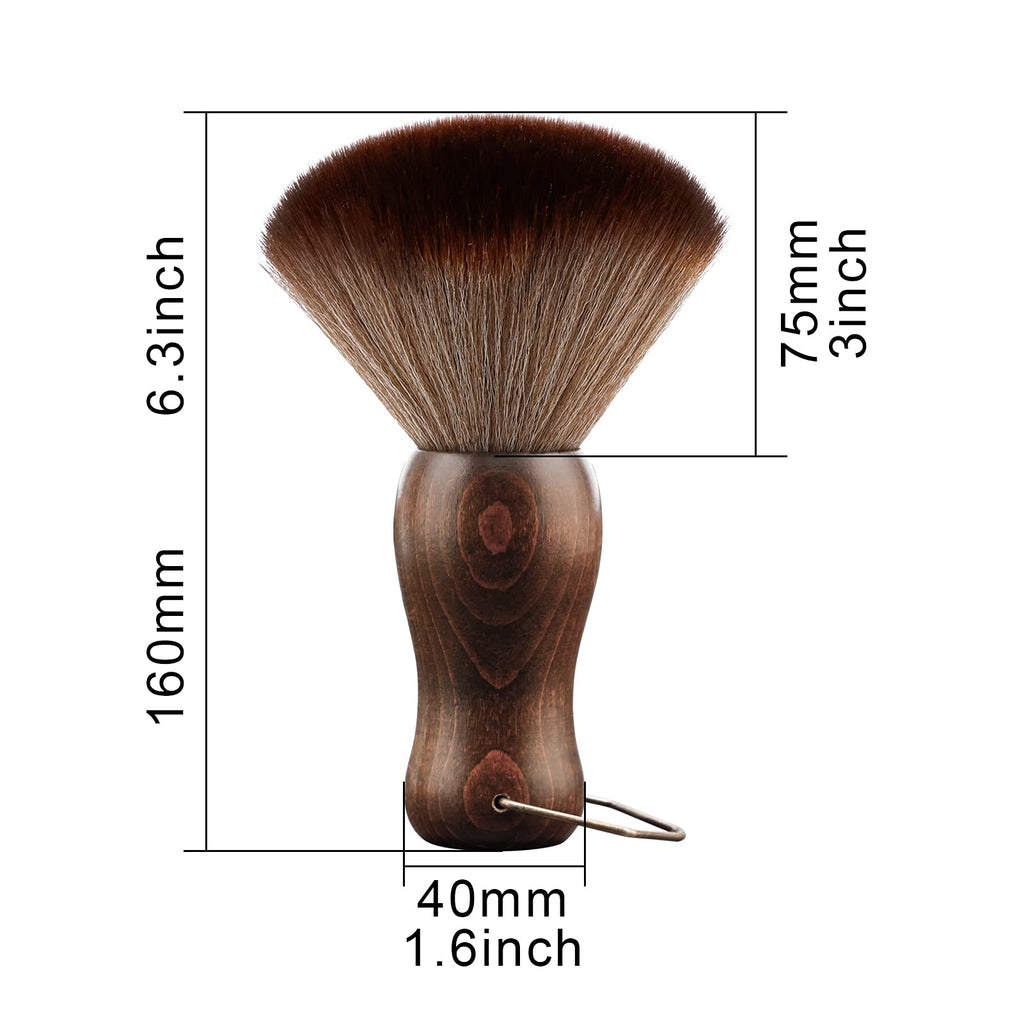Barber Neck Duster Brush Wood Handle with Hook for Hair Cutting… (2pc)