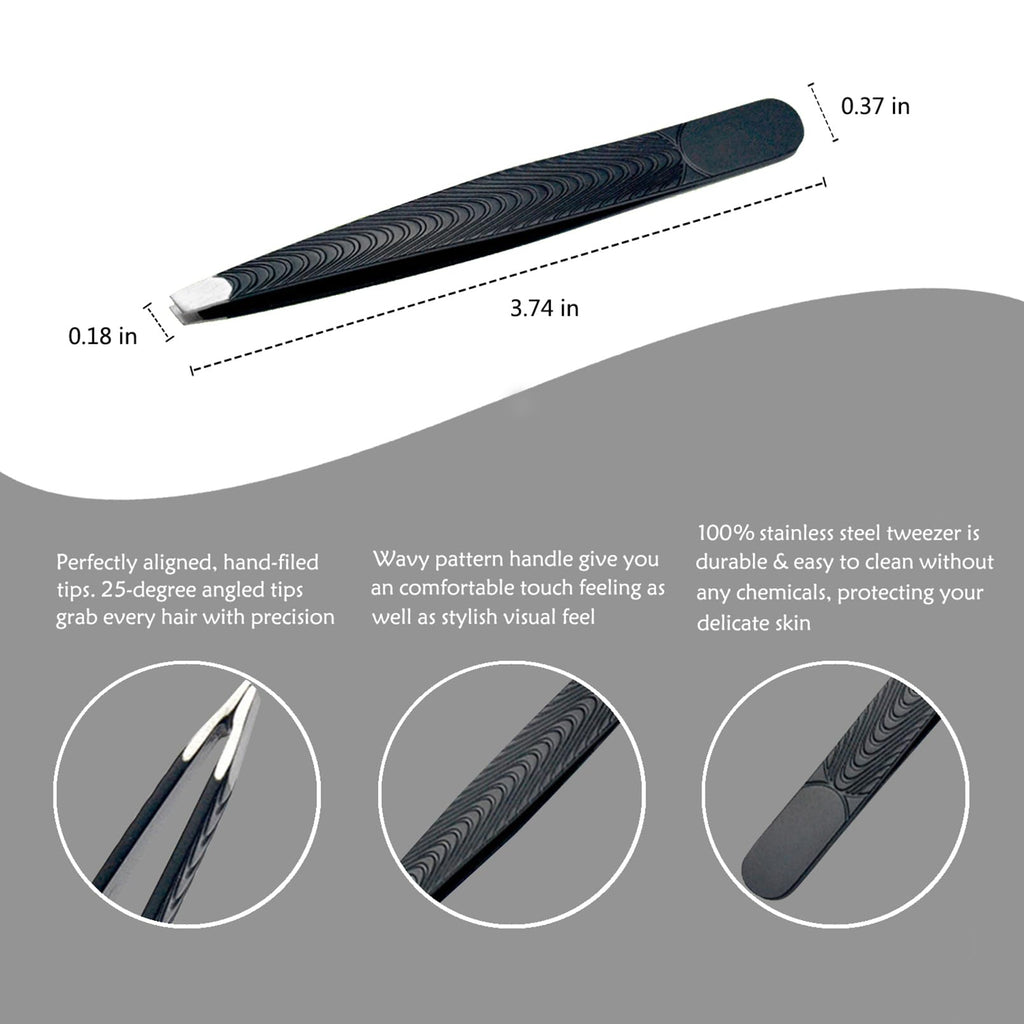 FITDON Eyebrow Grooming Set, Eyebrow Tweezers & Curved Brow Scissors & 3PCS Brow Razors Trimmer & Eyebrow Brush with Spoolie