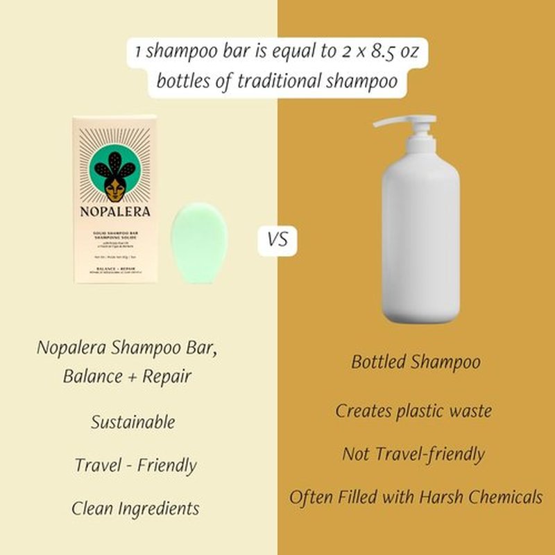 Nopalera Shampoo Bar, Balance + Repair, Prickly Pear Solid Shampoo for Oily Hair, Color Safe and pH Balanced, Clean Vegan Formula, 3.65 oz