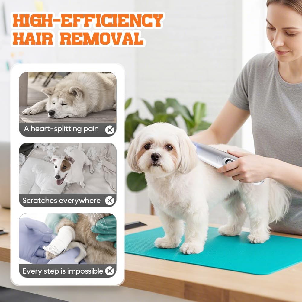 KAMOJI Cat Grooming Trimmer, 2026 New Waterproof Rechargeable Shaver with LED Light, Upgrade Electric Quiet Dog Cat Grooming Trimmer Multifunctional Pet Hair Trimmer (White)