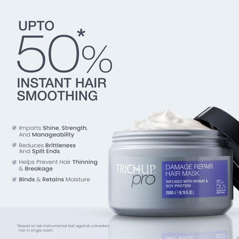 Trichup Pro Hair Mask - Deep Conditioning Treatment for Damaged Hair | Repairs Split Ends & Reduces Hair Fall, 6.76 fl oz