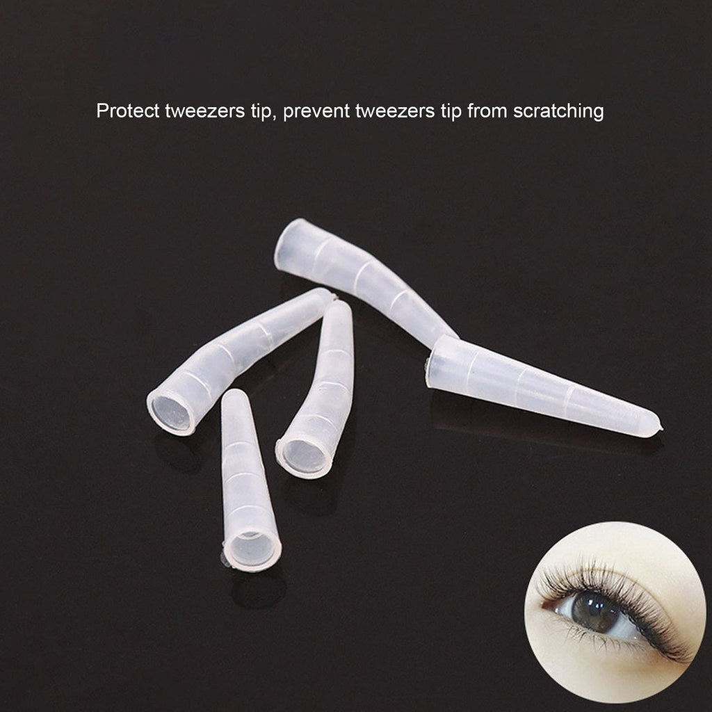 WNSC Non‑Slip Tweezers, Tweezers Reusable Tweezers Tip Cover Design Thickened Silicone Design for Eyelashes Grafting Tweezers