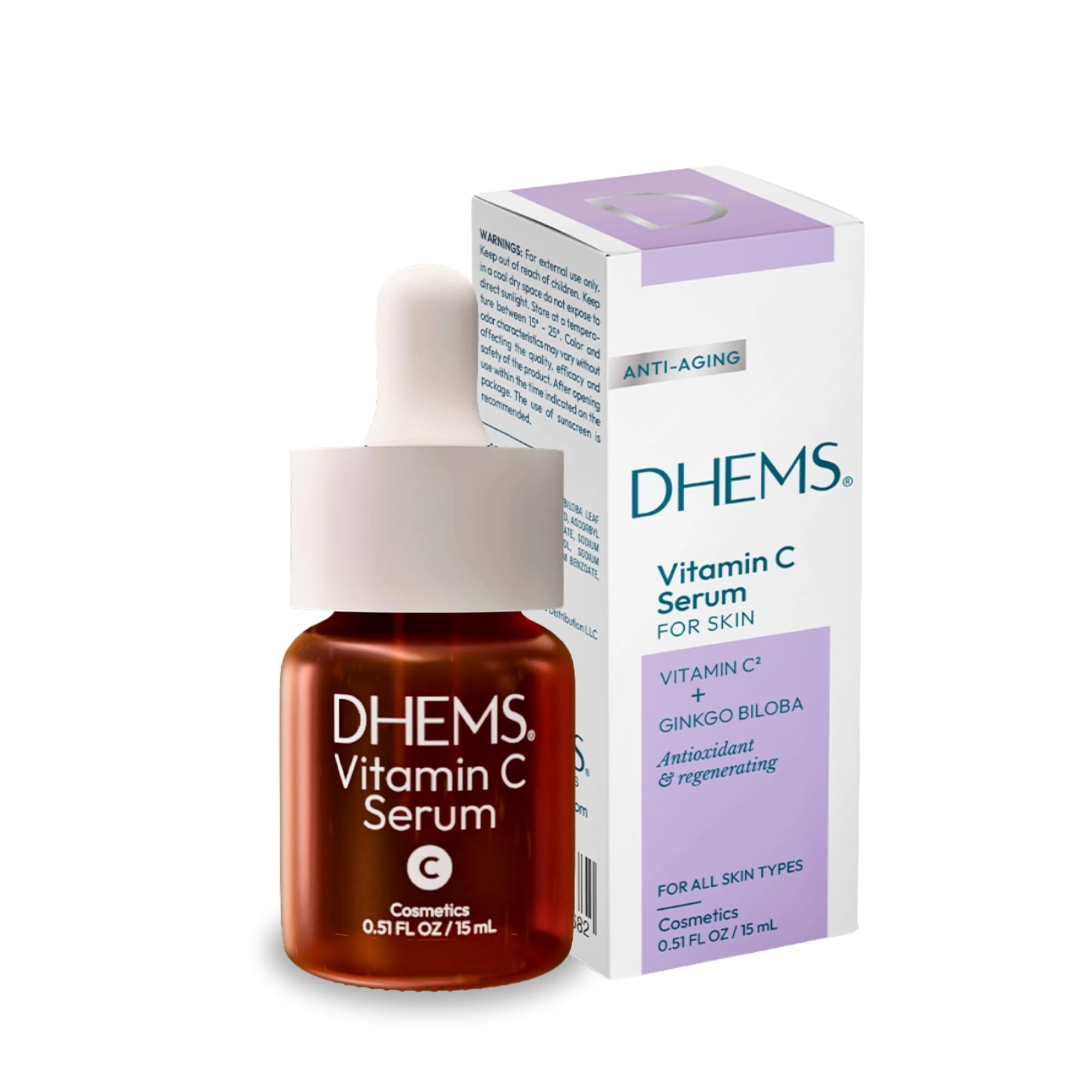 Dhems Vitamin C Brightening Serum for Face – Hydrating & Fast Absorbing Facial Serum for Glowing Skin, Evens Tone & Smooth Texture, Gentle for Sensitive Skin, Lightweight Daily Skincare 15ml