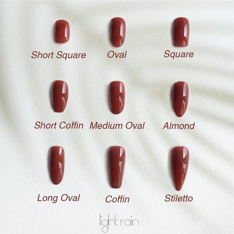 Light Rain Medium Size Hand-made Press on Nails, 3D Gel UV Finished False nails with Design by Professional Manicurist