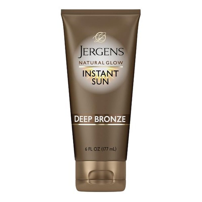 Jergens Natural Glow Instant Sun Tanning Moisturizer - Lightweight Bronzer for Deep Bronze Glow, 6 Oz
