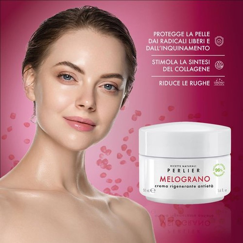 Perlier – Pomegranate Revitalizing Anti-Aging Face Cream, 1.6 fl oz, Bio-Fermented Pomegranate with Vitamins C & E, Hydrating and Protective Formula, Alcohol-Free, Boosts Radiance and Skin Vitality