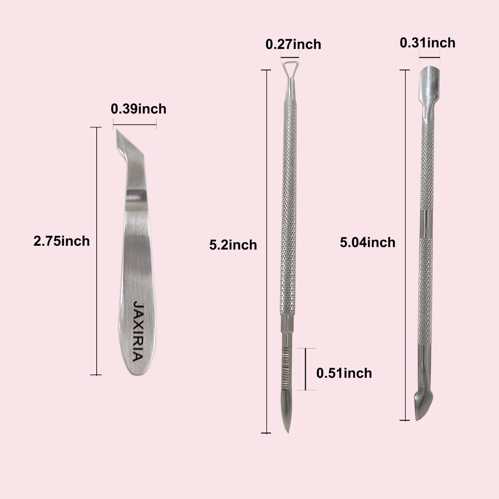 Mini Nail Cuticle Trimmer Kit Cuticle Nipper Cutter Nail Polish Pusher Cuticle Peeler Scraper Perfect for Hang nails - for Fingernails and Toenails(3 Packs)