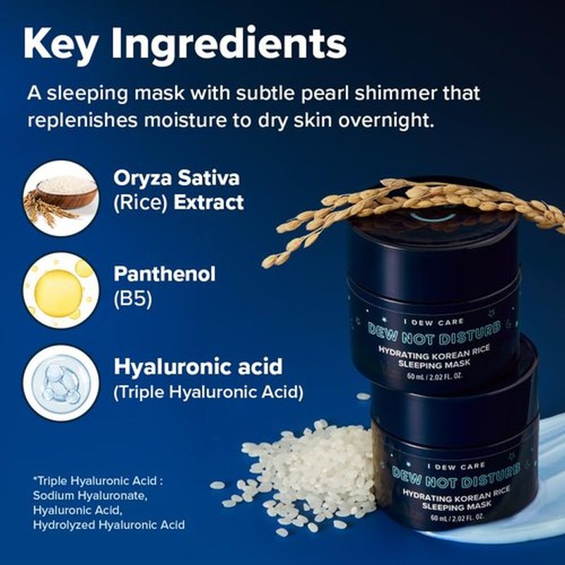 I DEW CARE Night Sleeping Mask - Dew Not Disturb | Korean Overnight Face Mask, Hydrating, Overnight, Glass Skin, Glow, Best Skincare for Women, Stocking Stuffers, Gifts For Women, 2.02 FL Oz (60 ml)