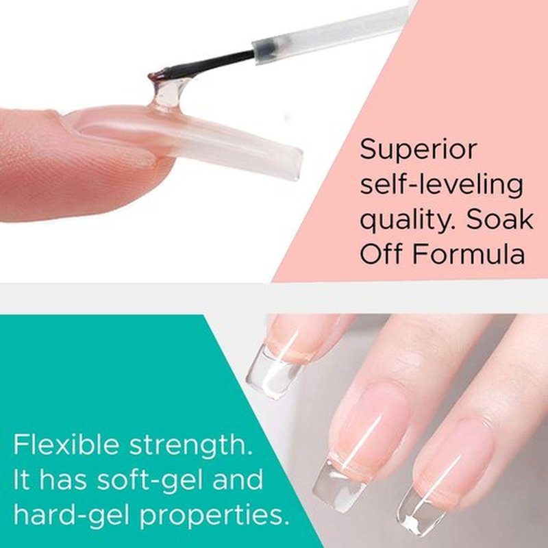 Karlash Brush On Builder Gel Soak Off Build It Gel Crystal Clear for Sculpting Nail Extension and Strengthening Natural Nails 0.5 oz