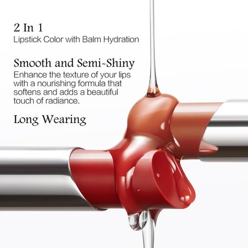 CARSLAN Essence Lipstick, Moisturizing, Plumping, Shiny Lip Color, Non Sticky Lipstick with Vitamin E, Sooth, Soften Lip, J306
