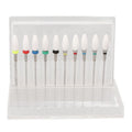 10 pcs Ceramic Nail Drill Bits Set, Electric Nail Files, Cuticle Polishing Bits for Acrylic Gel Nails, for Manicure and Pedicure for Nail Grinding