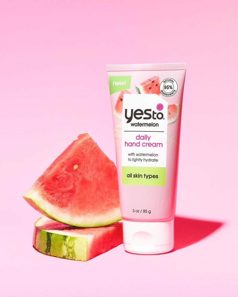 Yes To Watermelon Daily Hand Cream, Hydrating & Creamy Texture To Provide Instant Moisturization Without Greasy Residue, With Shea Butter & Antioxidants, Natural, Vegan & Cruelty Free, 3 Oz