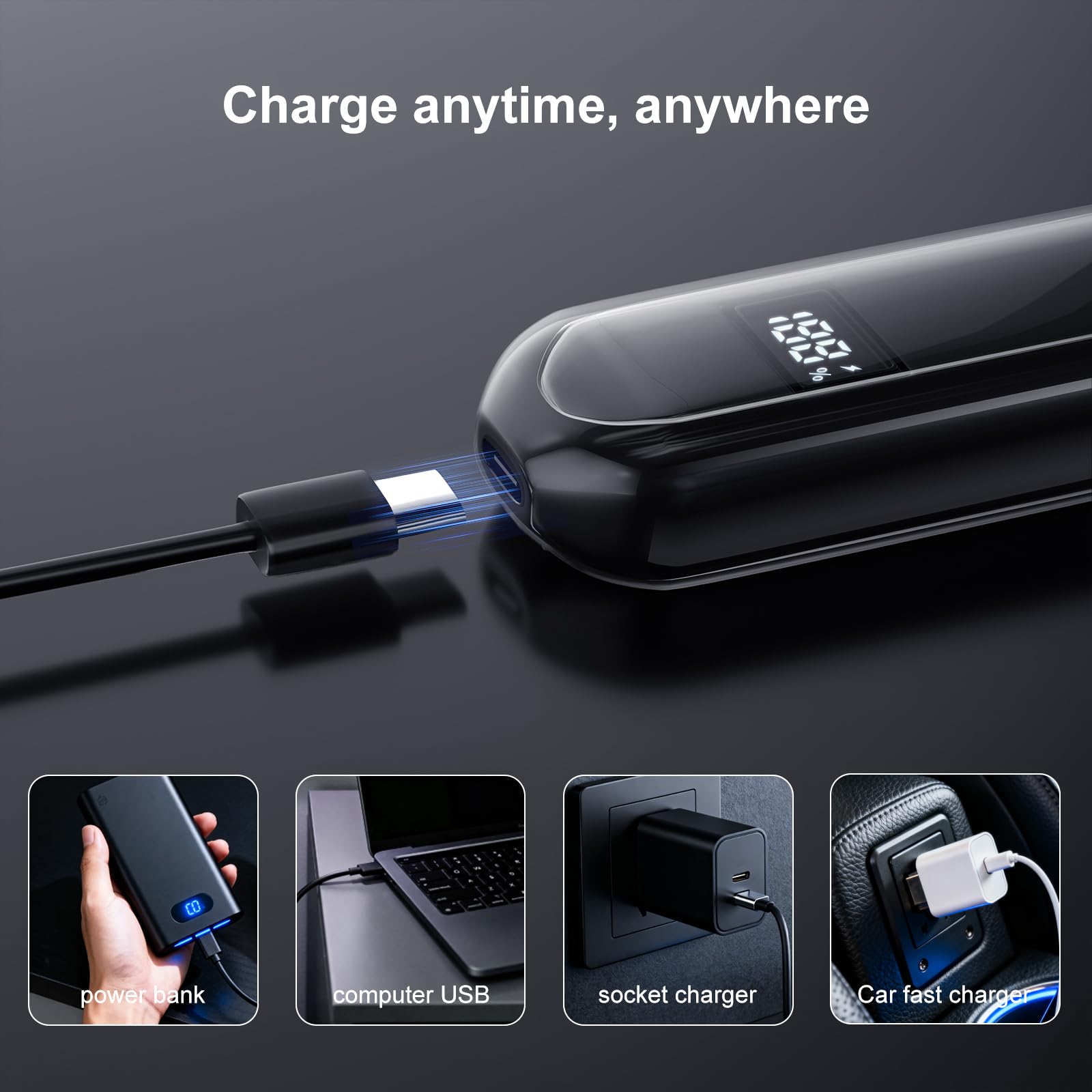 Waterproof Rechargeable Ear and Nose Hair Trimmer for Men, Painless & Quiet