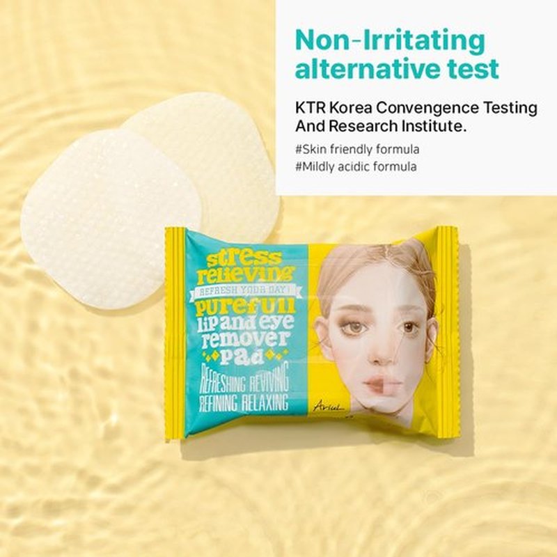 Ariul Purefull Lip & Eye Makeup Remover Pads – Oil-Infused Dual-Sided Pads, Gentle Exfoliation, Travel Friendly Compact Size, Korean Skincare (30 Pads x 3 Pack)