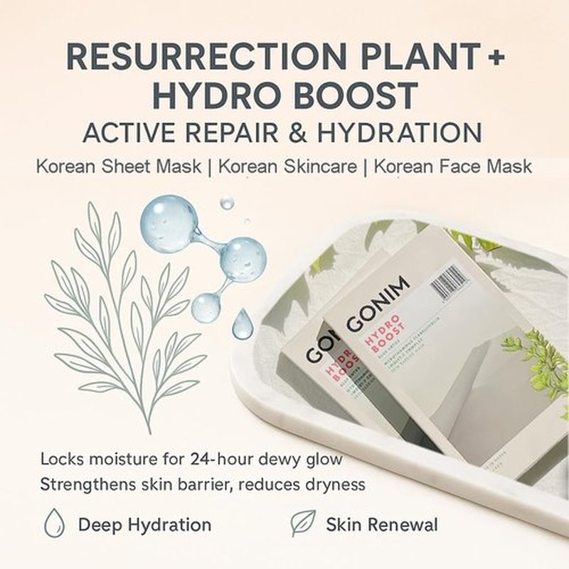 GONIM Hydrating Face Mask - Korean Skincare with Hyaluronic Acid & Vitamin C | Anti-Aging, 15 Sheets