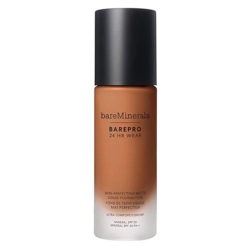 bareMinerals Barepro Liquid Foundation - Full Coverage SPF 20, Breathable Makeup, 24HR Wear, Natural Matte Finish