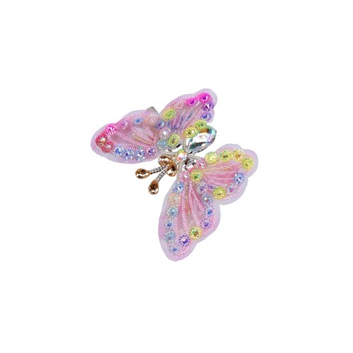 Cartanfill-Embroidery Butterfly Hair Clips Set 6pc Multi Color Stylish Accessories for Girls (A)