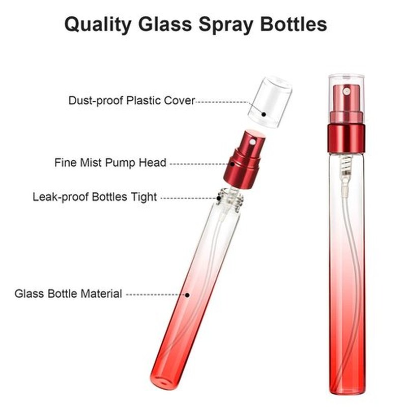 Skiennix Mini Travel Perfume Spray Bottles - 10ml Colorful Glass Atomizers | Refillable Fine Mist Sprayers (Set of 18)