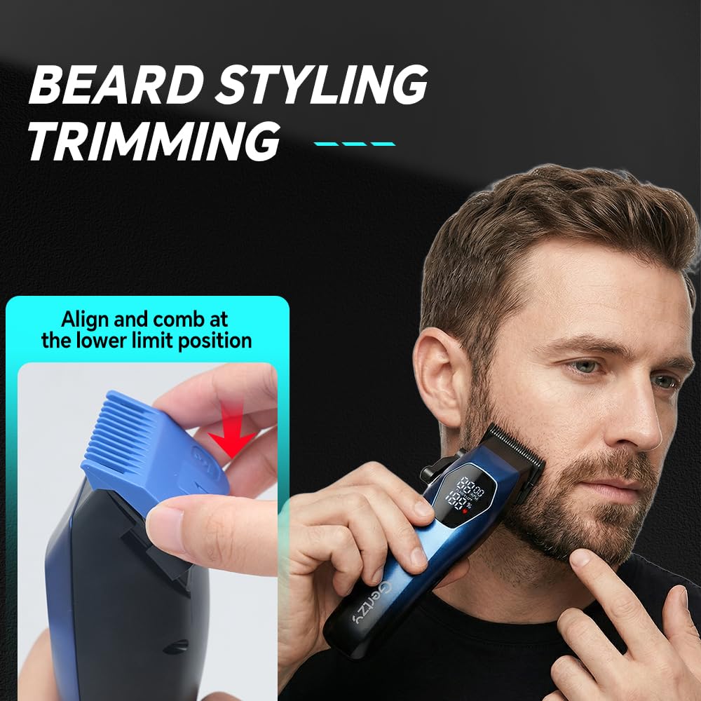 Professional Hair Clippers for Men, Rechargeable Mens Hair Clipper, High Speed, Cordless Barber Clippers for Hair Cutting. Hair Trimmer Kit for Household, 8 Guide Combs, USB-C Charging