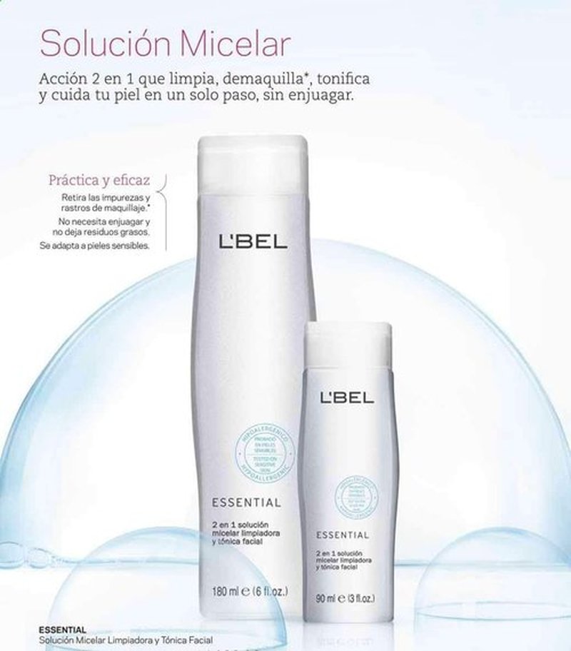 L'Bel Essential Micellar Cleansing Solution & Facial Toner - 3 Fl. Oz. for Refreshing Skin