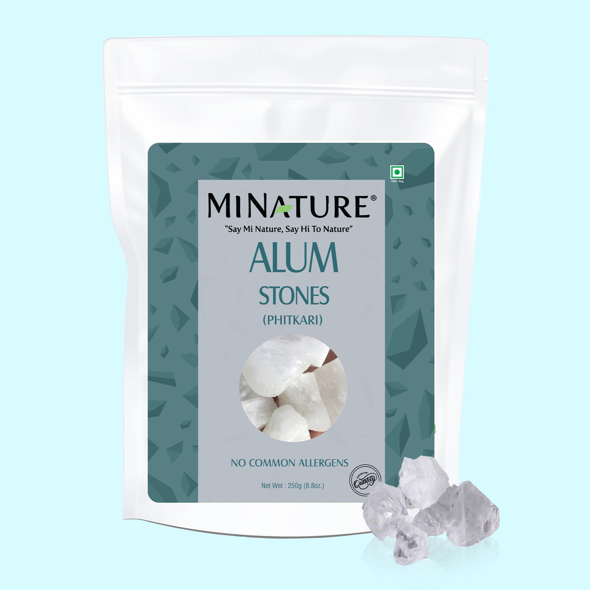 minature Potassium Alum Stone 250g |Phitkari Block| Pure Fitkari for Post Shave Care | Skin Care & Multiple Uses| Natural Deodorant