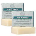 Adams Handmade Soap Eucalyptus Pure Castile Bar Soap – 4.5 oz | Vegan, Cold Process, Essential Oils, 84% Organic, Fair Trade, No Additives, USA Made