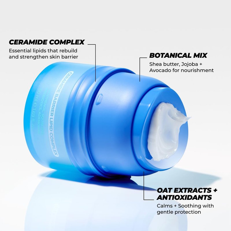 Vitamasques Barrier Cream Hydrating Moisturizer for Face – Korean Skin Barrier Repair Cream with Ceramides & Panthenol, Nourishing Korean Skincare for Smooth & Healthy Complexion, 1.69 fl oz
