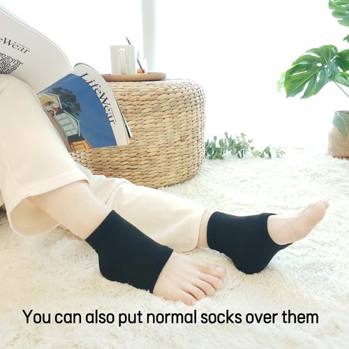Moisturizing Gel Heel Socks to Repair Dry Cracked Heel - Soften, Soothe, and Revitalize Your Feet, for Men and Women (Gray, 1 Pair)