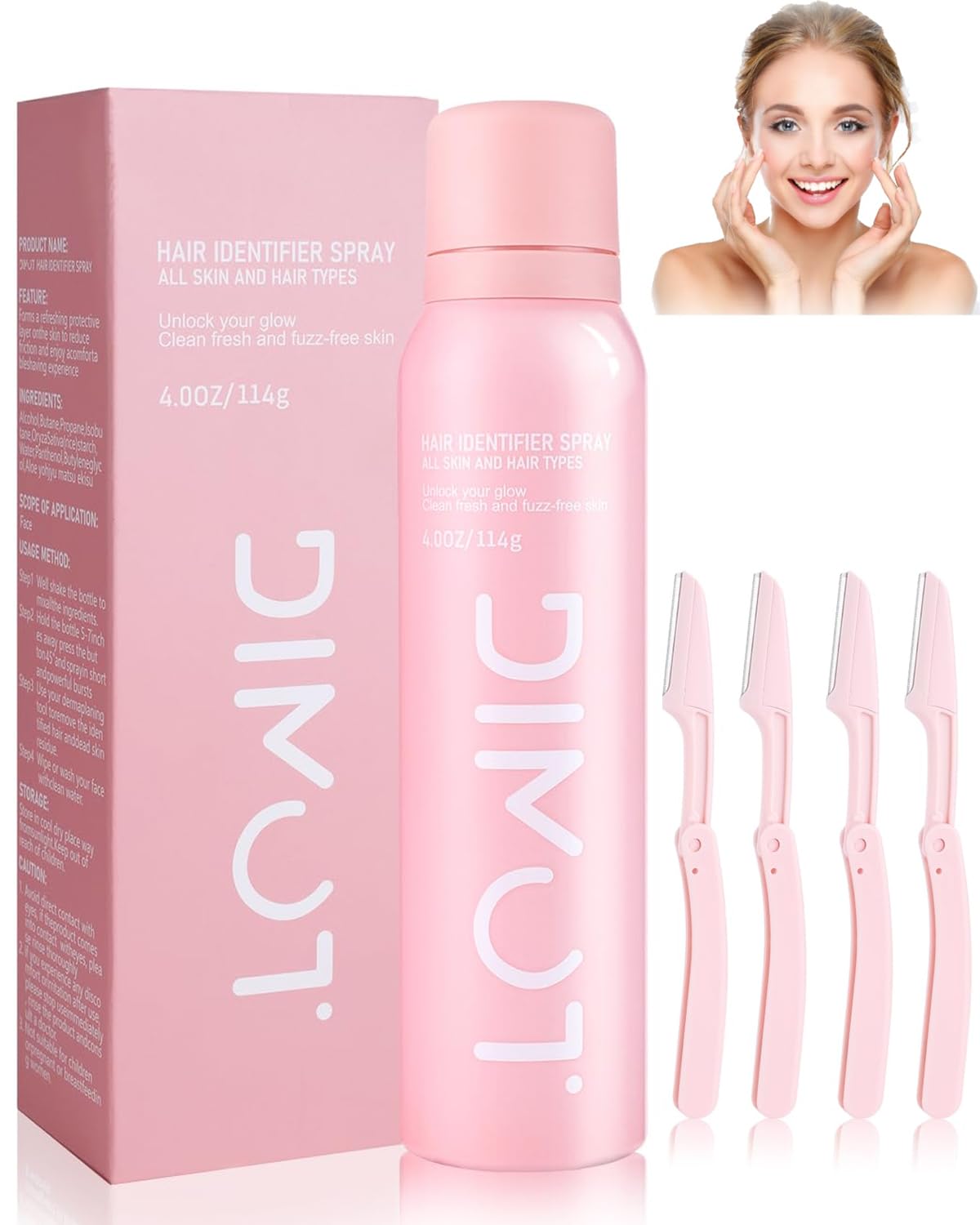 Identifier for Shaving Powder Women, Facial Body Identifier for Shaving Peach Fuzz for All Skin Types