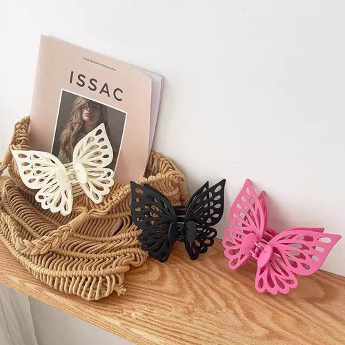 QTMY 3 Pack Large Butterfly Hair Claw Clips for Styling,Decorative Fancy Hair Clips for Girls Women