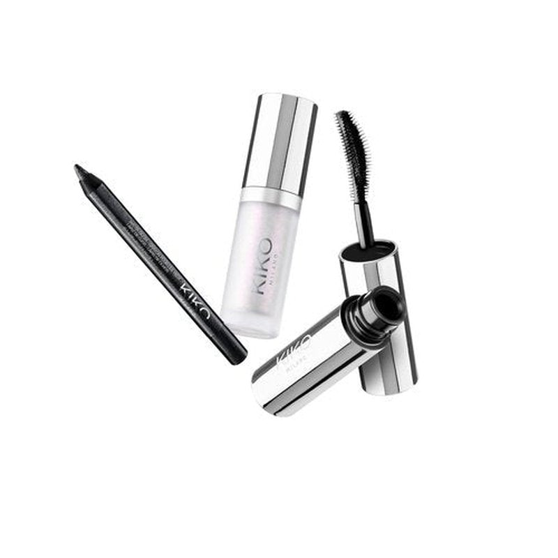 KIKO Milano|Snow-Kissed Holiday Secret Santa Mini Make Up Gift Set|Makeup Gift Set: volumising mascara, eye pencil, and liquid highlighter in miniature form