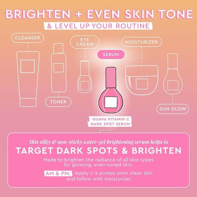 Glow Recipe Guava Vitamin C Serum for Sensitive Skin - Moisturizing, Brightening & Vegan Korean Skin Care Face Serum for Dark Spots, Even Tone & Redness - Tranexamic, Ferulic Acid & Vitamin E (30ml)
