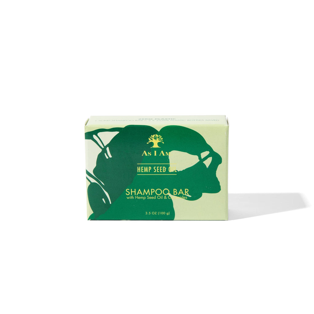 As I Am Hemp Seed Oil Shampoo Bar - 3.5 ounce - with Ceramides, Calendula, Betaine, & Safflower - Made in USA
