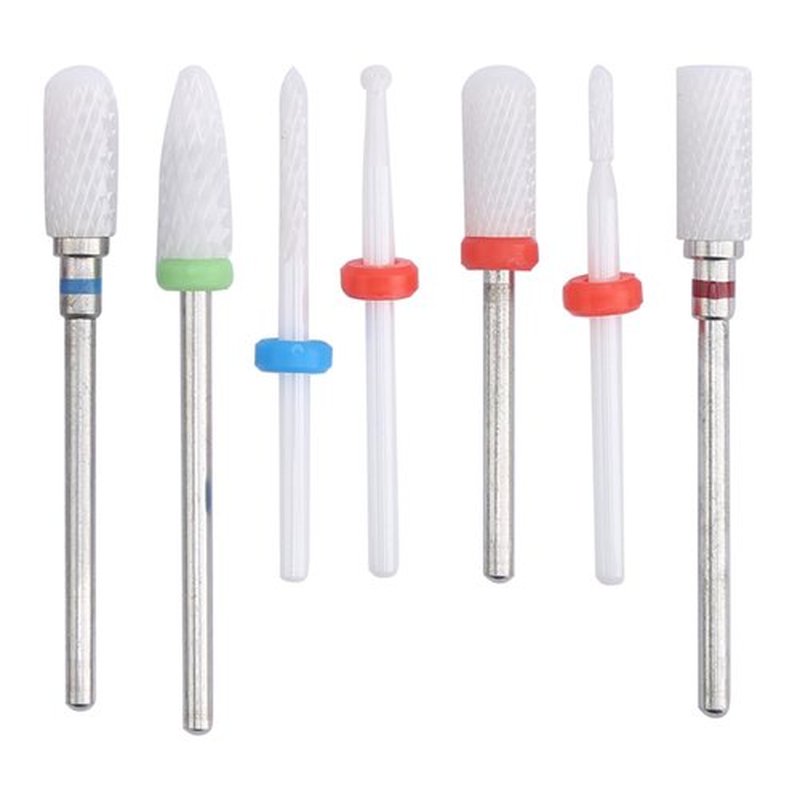 Ceramic Nail Drill Bits 12Pcs Set, Ceramic Milling Cutter Nail Drill Bit for Electric Grinding Machine, Nail Drill Bits Set for Acrylic Gel Nails Professional Burrs
