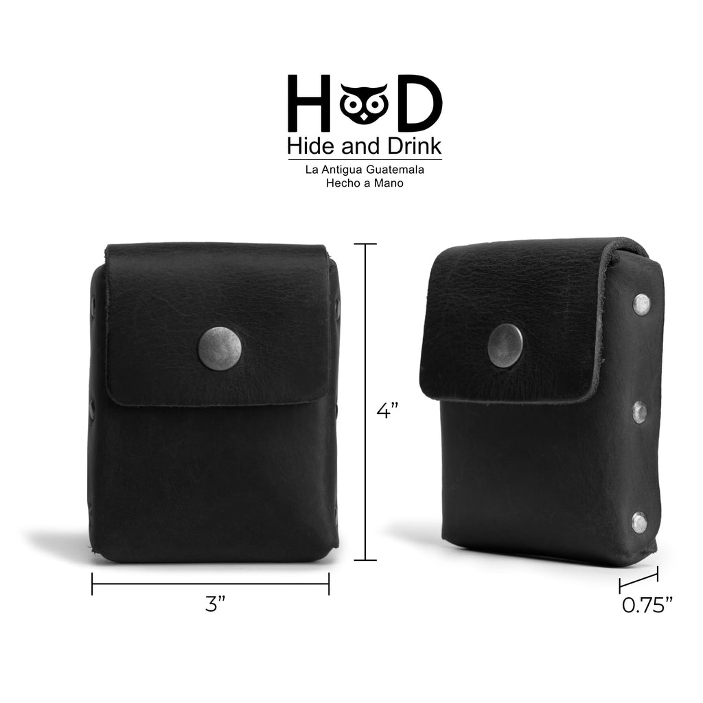 Hide & Drink, Waist Wallet, Holds Up to 20 Cards, Folded Bills & Coins, Charging Cables, Full Grain Leather, Handmade (Charcoal Black)