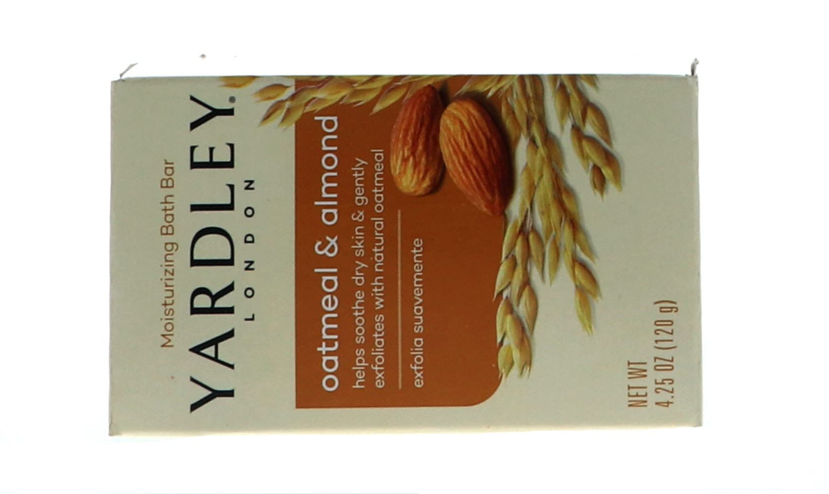 Yardley London Oatmeal and Almond Naturally Moisturizing Bath Bar, 4.0 oz. (Pack of 3)