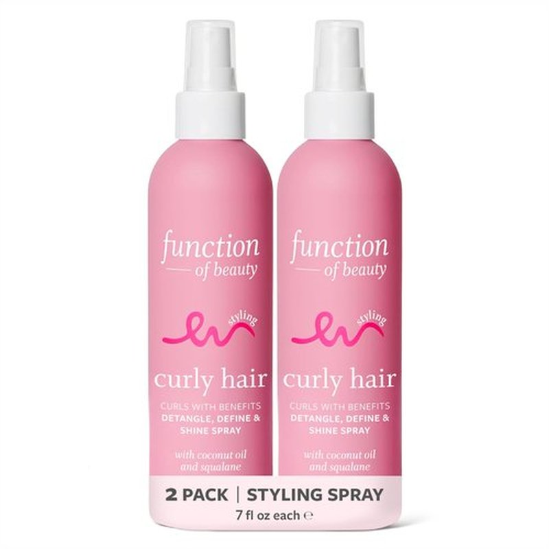 Function of Beauty Curly Hair Styling Spray - Anti-Frizz Curl Defining Styling Spray with Flexible Hold Detangles, Defines & Adds Shine - Lightweight Color-Safe & Sulfate-Free Hair Care Product