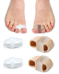 BLATOWN 4Pcs Toe Separators Bunion Corrector for Women Men, Gel Big Toe Spacers with 2 Loops for Feet, Hammer Toe Straightener, Elasticity and Soft (2Nylon+2Gel)
