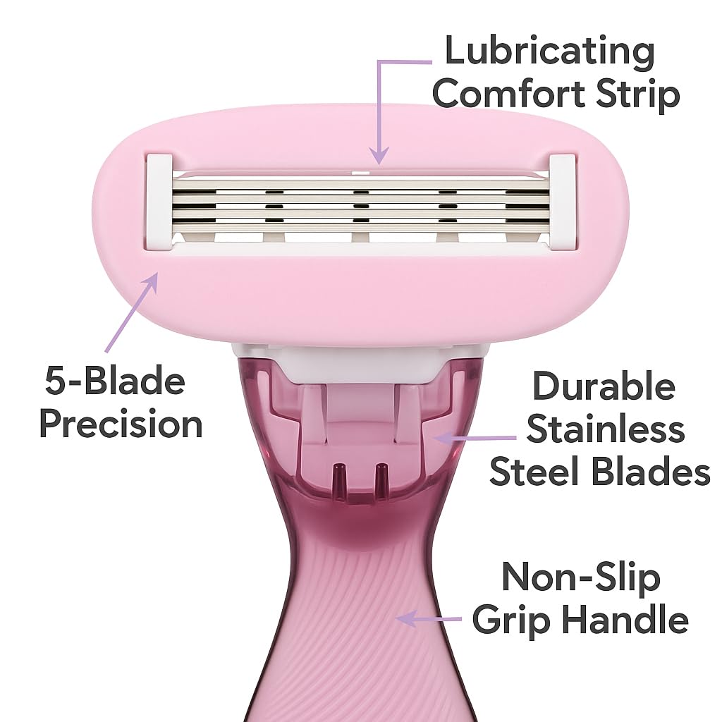 Bikini Razors Shaver For Sensitive Skin For Women Pubic Hair Lines Women's Disposable Under Arm Razors No Irritation Trimmer
