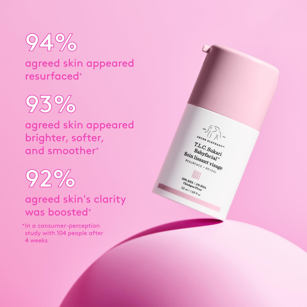 Drunk Elephant T.L.C. Sukari Babyfacial - 50 ml/1.69 fl oz - Exfoliating Face Mask - Clean Clinical Skincare - Cruelty-Free - Dermatologist-Tested - Free of Essential Oils, Silicones, and Fragrance