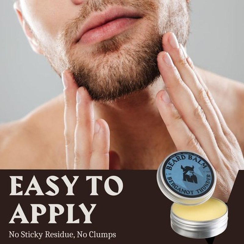 Striking Viking Beard Balm - Leave-In Conditioner & Styling Balm with Natural Oils | 2 oz Bergamot Thunder