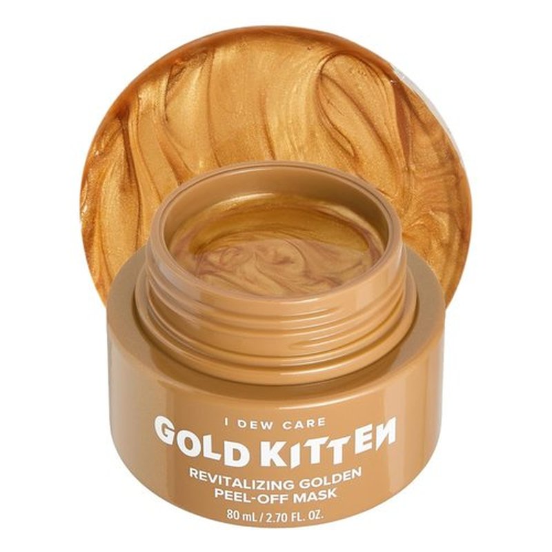 I DEW CARE Peel-off Face Mask - Gold Kitten | 24K Gold, Pumpkin Extract, Revitalizing, Tightening, Korean Skin Care, Glass Skin, Vegan, Cruelty-Free, Gluten-Free, 2.70 fl. oz.