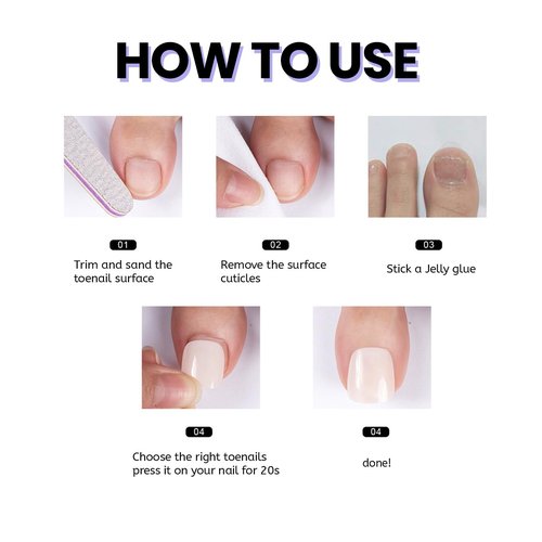 240Pcs White French Tip Press on Toenails Short Square Fake Toe nails Press ons with Design Stick on Toe nails Reusable Acrylic False ToeNails Artificial Glue on Toenails for Women Nails Manicure