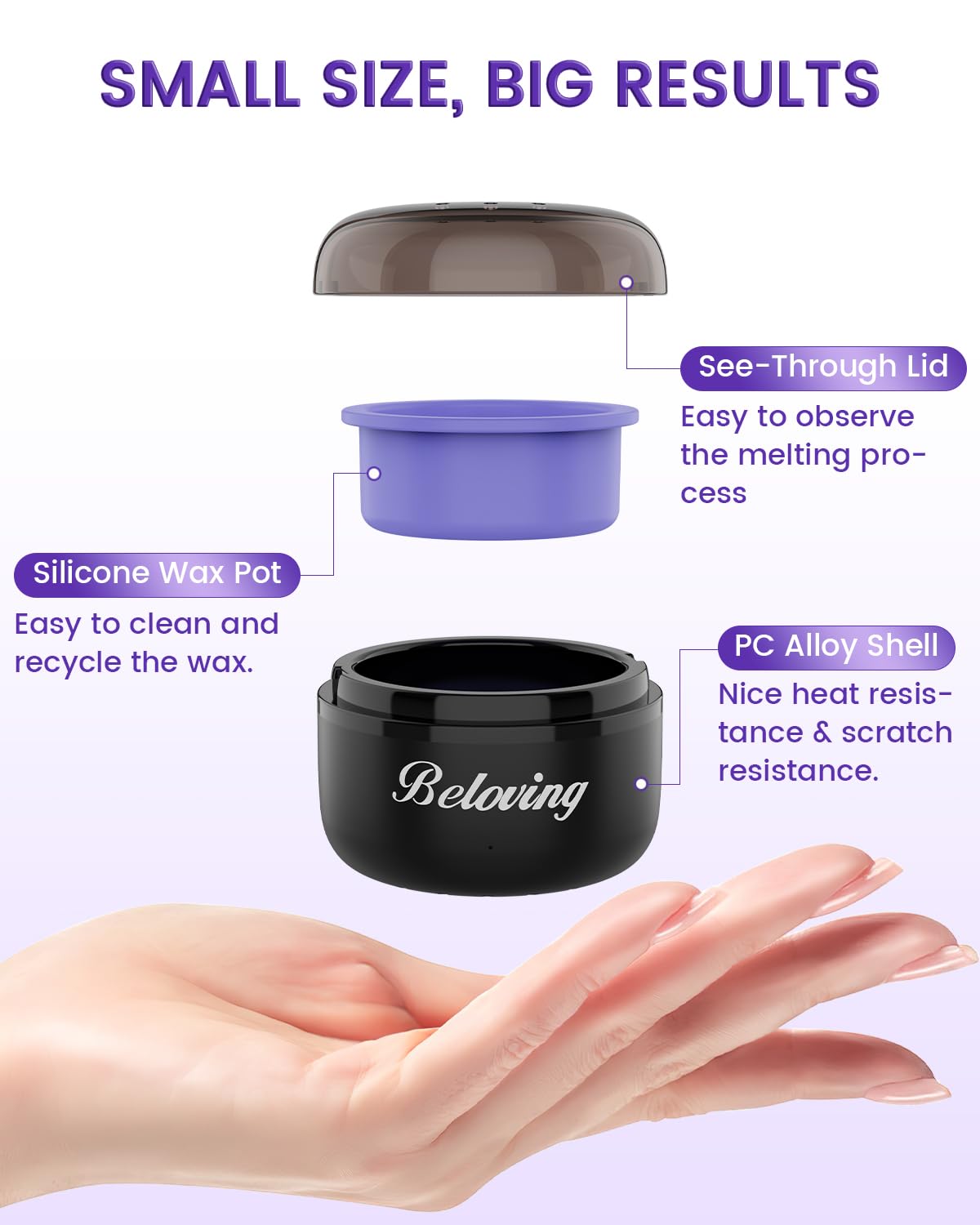 Nose Wax Kit, Mini Wax Warmer for Eyebrow Ear Hair Removal, Waxing Kit for Women Men with 100g Beads, 10 Applicators, 10 Nose Sticks, Portable at Home Waxer Melter Machine Kit for Face Waxing - Black